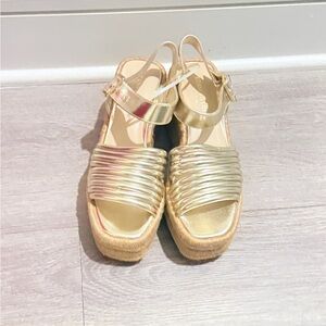Gold Kenneth Cole Wedges NWOB size 6M